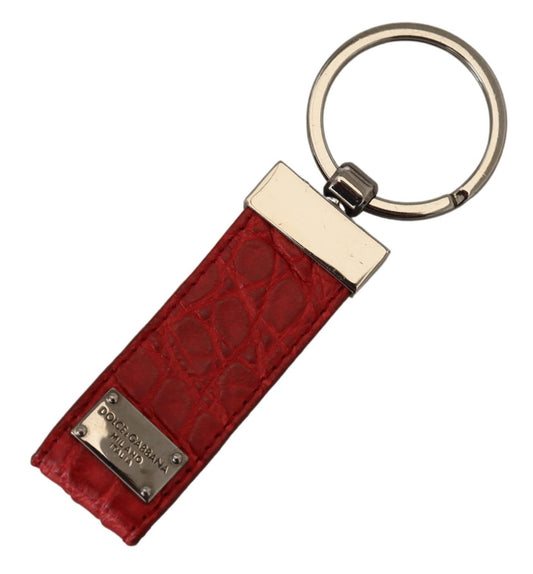 Dolce & Gabbana Chic Red Leather Keychain & Charm Accessory - KALAJ