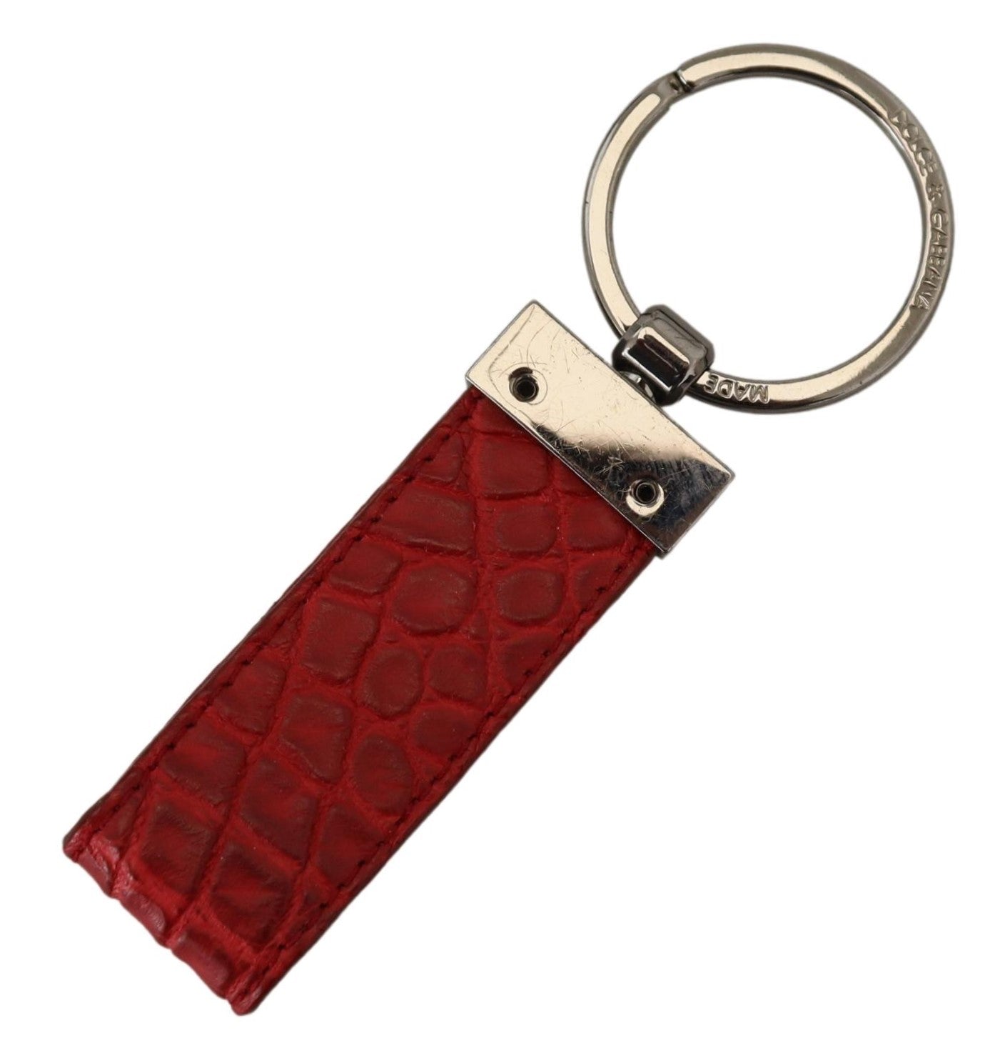 Dolce & Gabbana Chic Red Leather Keychain & Charm Accessory - KALAJ