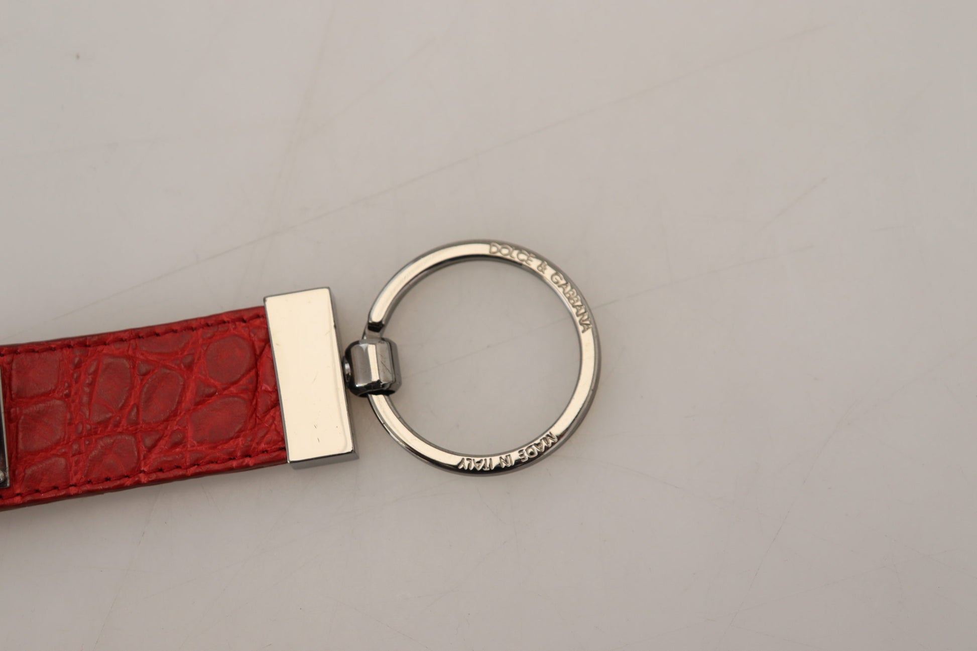 Dolce & Gabbana Chic Red Leather Keychain & Charm Accessory - KALAJ