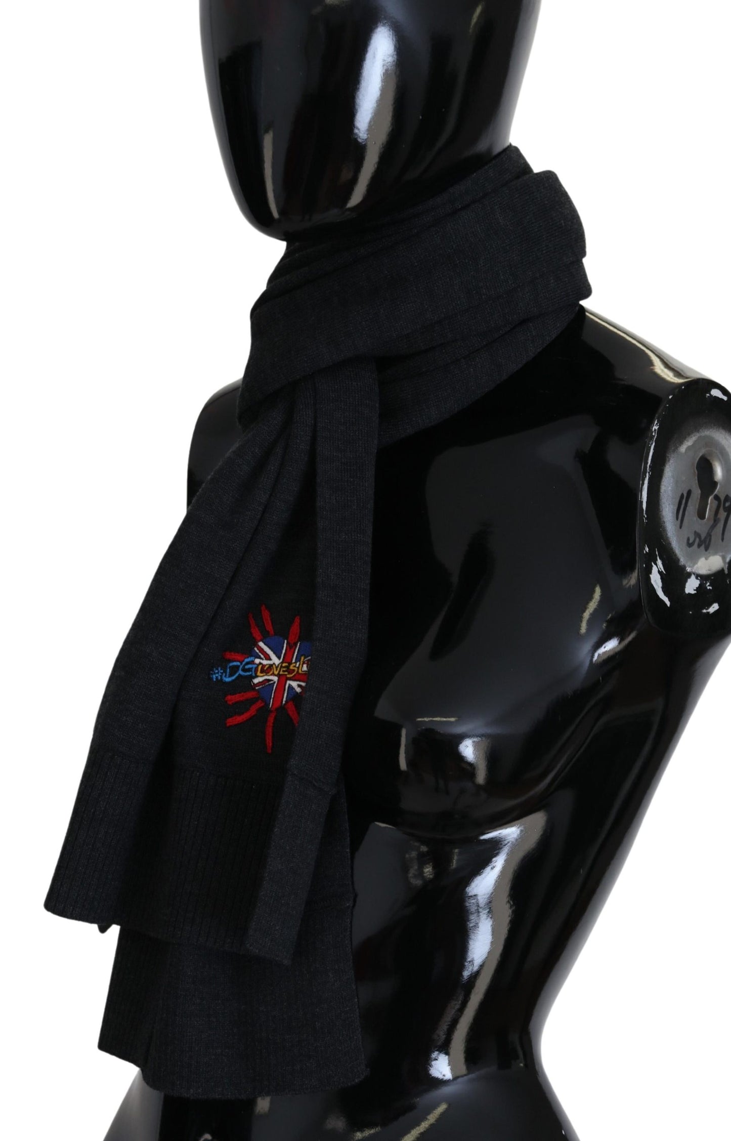 Dolce & Gabbana Elegant Black Wool Scarf Wrap - KALAJ