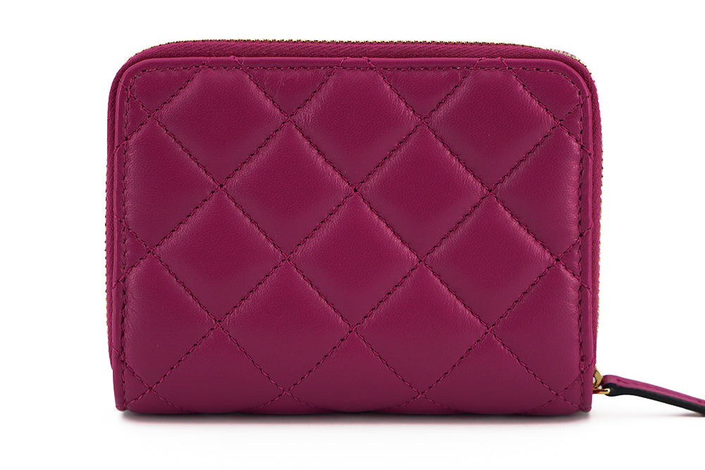 Versace Elegant Purple Quilted Leather Wallet - KALAJ