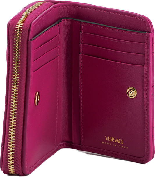 Versace Elegant Purple Quilted Leather Wallet - KALAJ