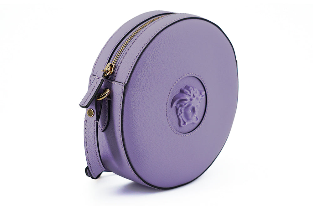 Versace Elegant Purple Round Shoulder Bag - KALAJ