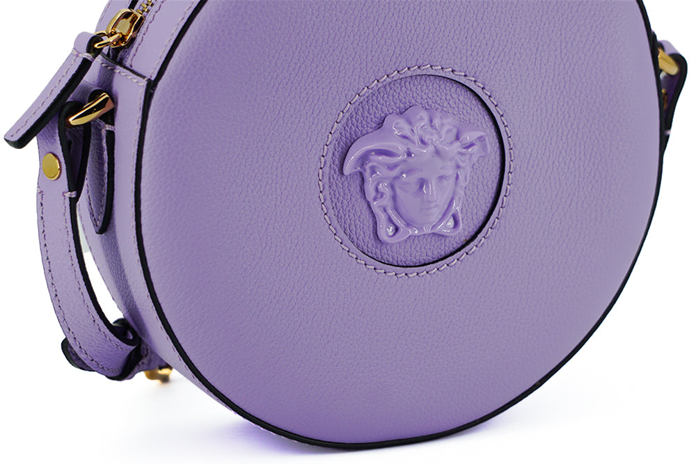 Versace Elegant Purple Round Shoulder Bag - KALAJ