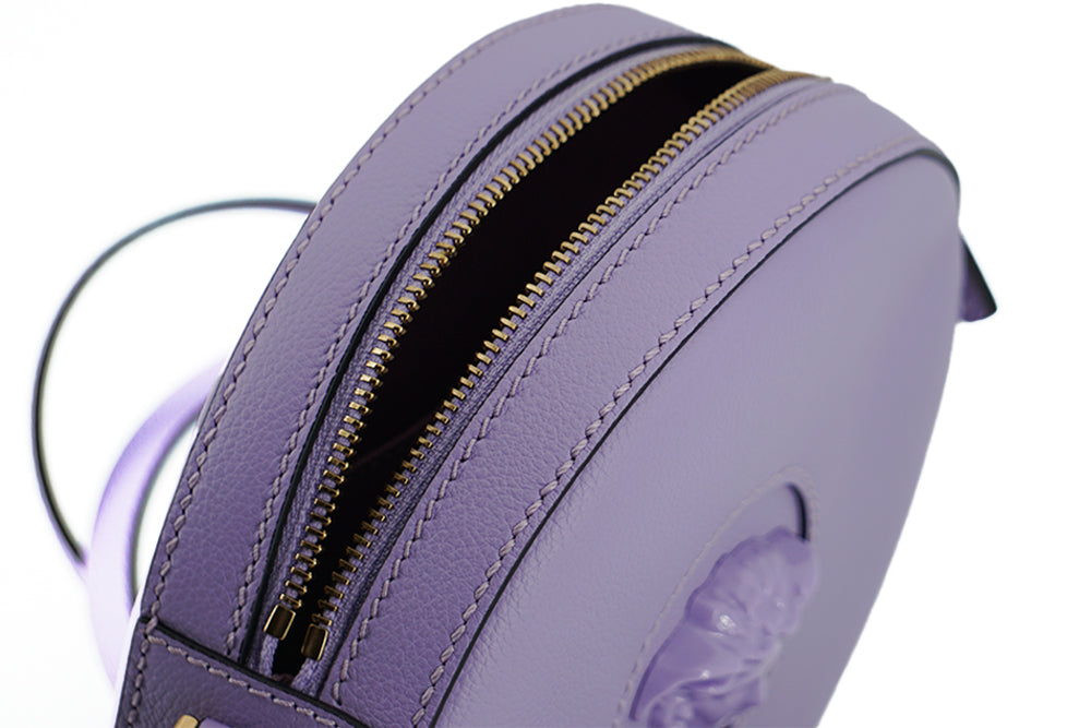 Versace Elegant Purple Round Shoulder Bag - KALAJ