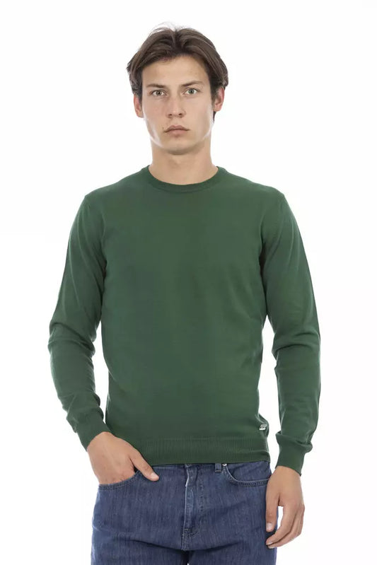 Baldinini Trend Green Cotton Mens Sweater