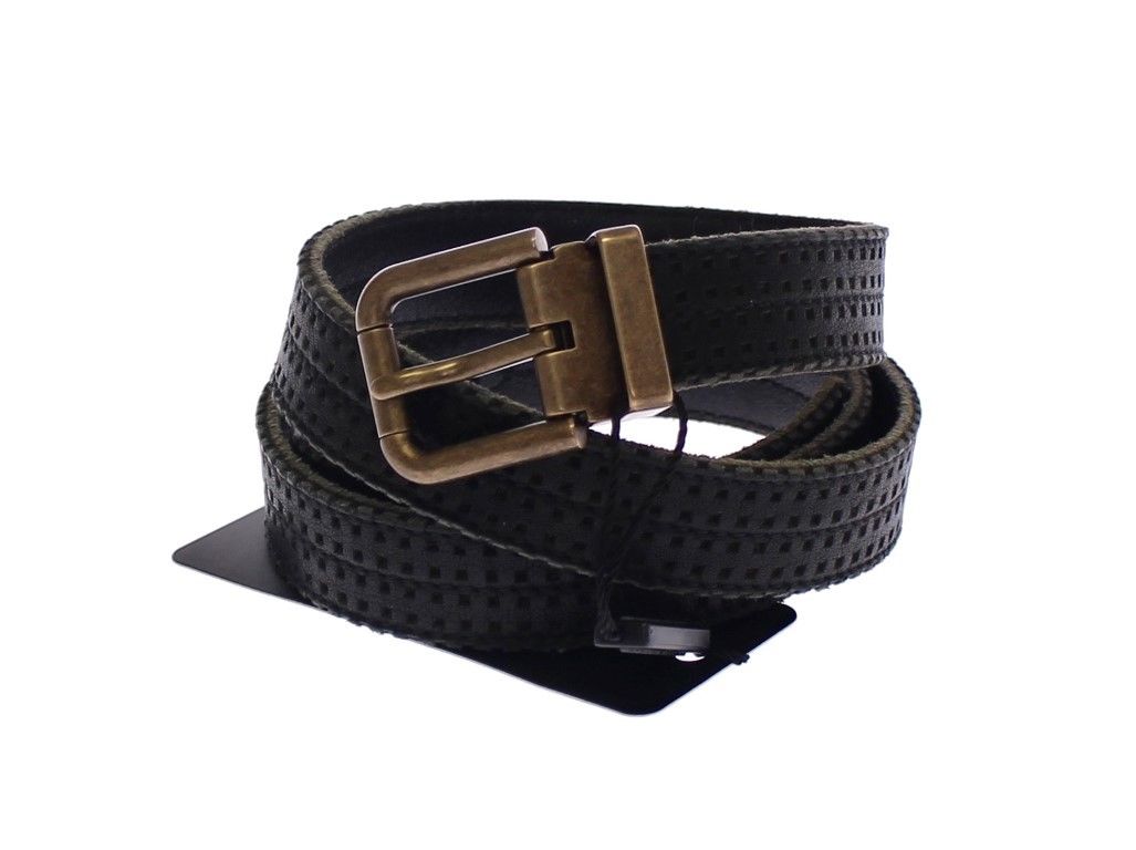 Dolce & Gabbana Elegant Blue Leather-Cotton Blend Men's Belt - KALAJ