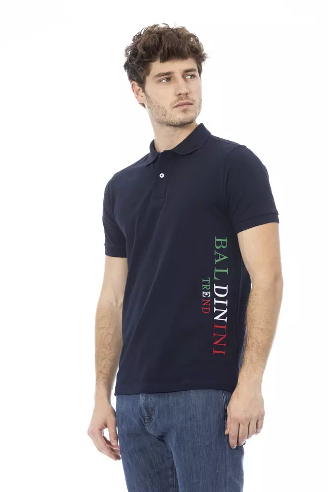 Baldinini Trend Blue Cotton Men Polo Shirt