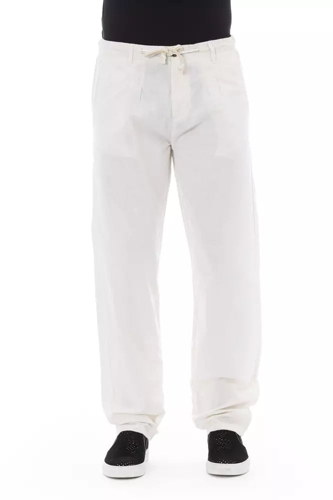 Baldinini Trend White Cotton Men Chino Pants