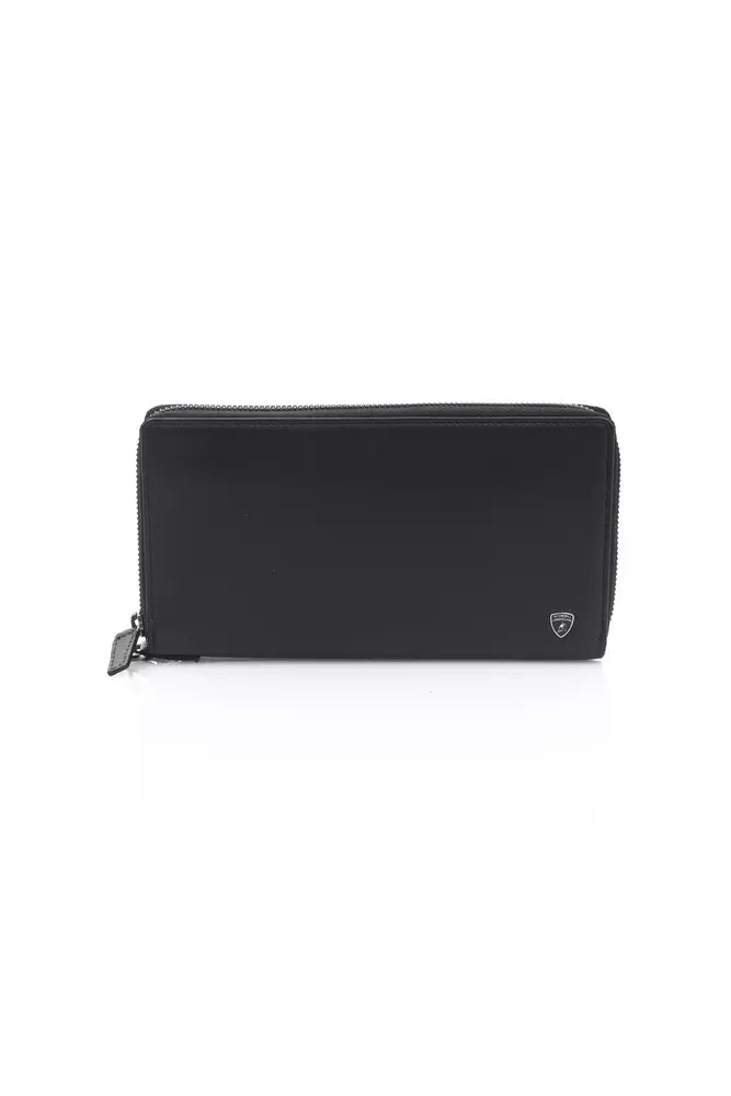 Automobili Lamborghini Black Calf Leather Men Wallet - KALAJ