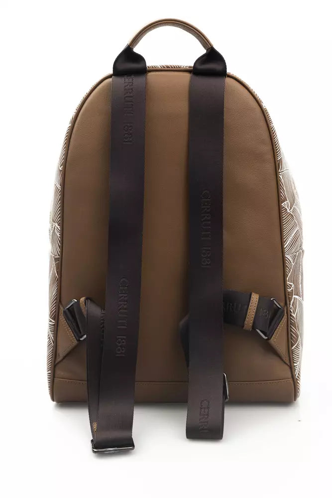 Cerruti 1881 Brown Leather Men Backpack - KALAJ