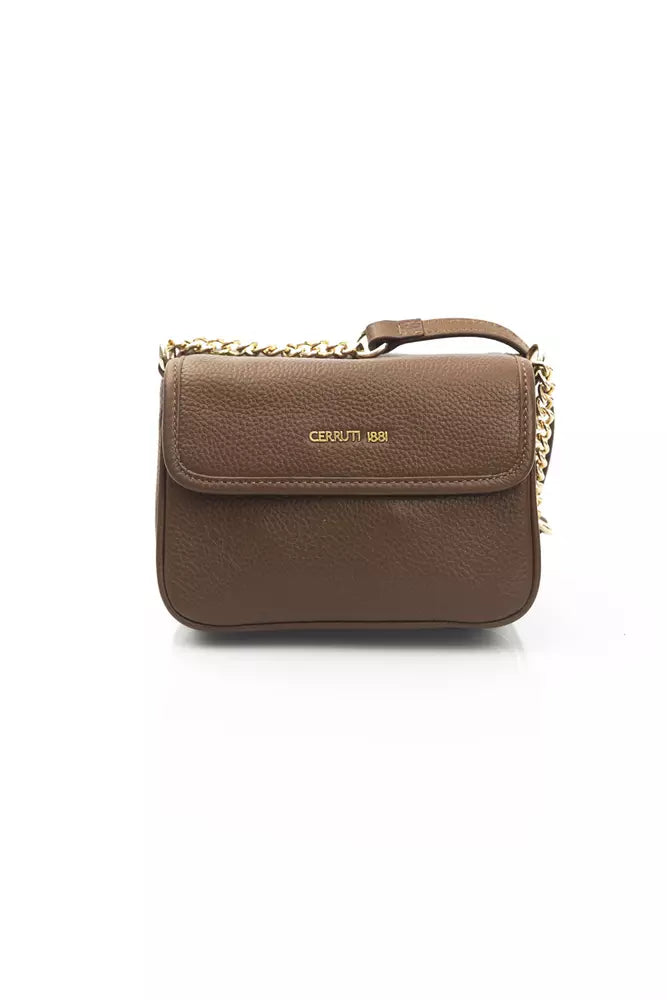 Cerruti 1881 Brown Leather Women Crossbody Bag - KALAJ