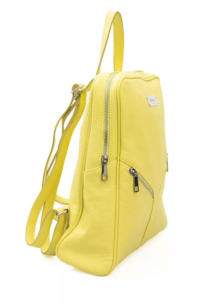 Baldinini Trend Sunshine Yellow Leather Backpack - KALAJ