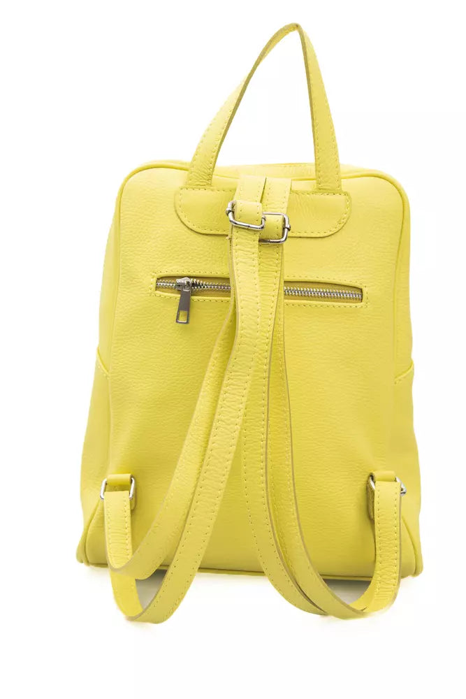 Baldinini Trend Sunshine Yellow Leather Backpack - KALAJ