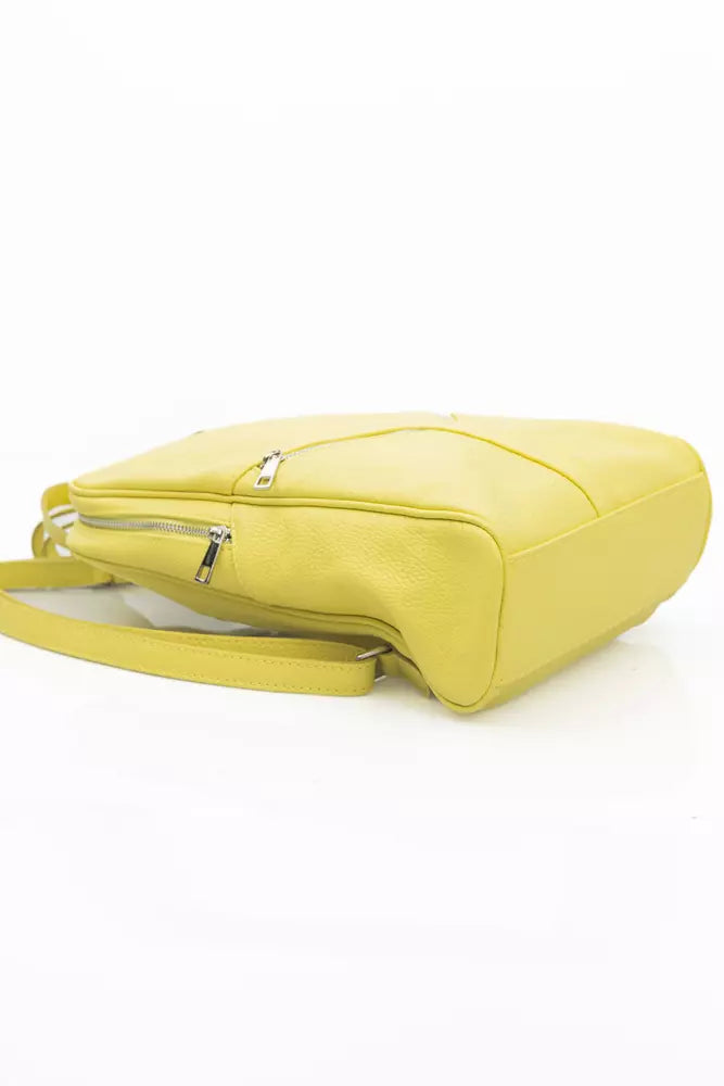 Baldinini Trend Sunshine Yellow Leather Backpack - KALAJ