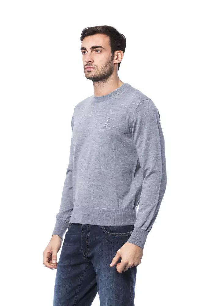 Billionaire Italian Couture Gray Merino Wool Men Sweater