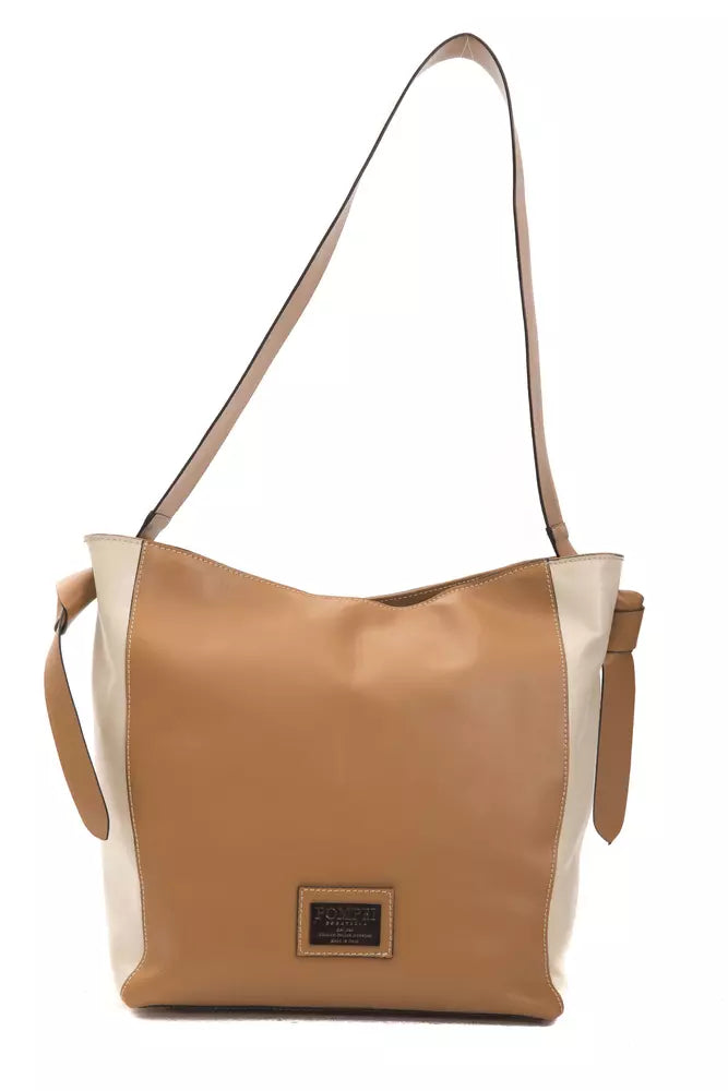 Pompei Donatella Brown Leather Women Shoulder Bag - KALAJ