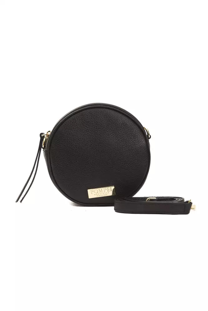 Pompei Donatella Black Leather Women Crossbody Bag - KALAJ