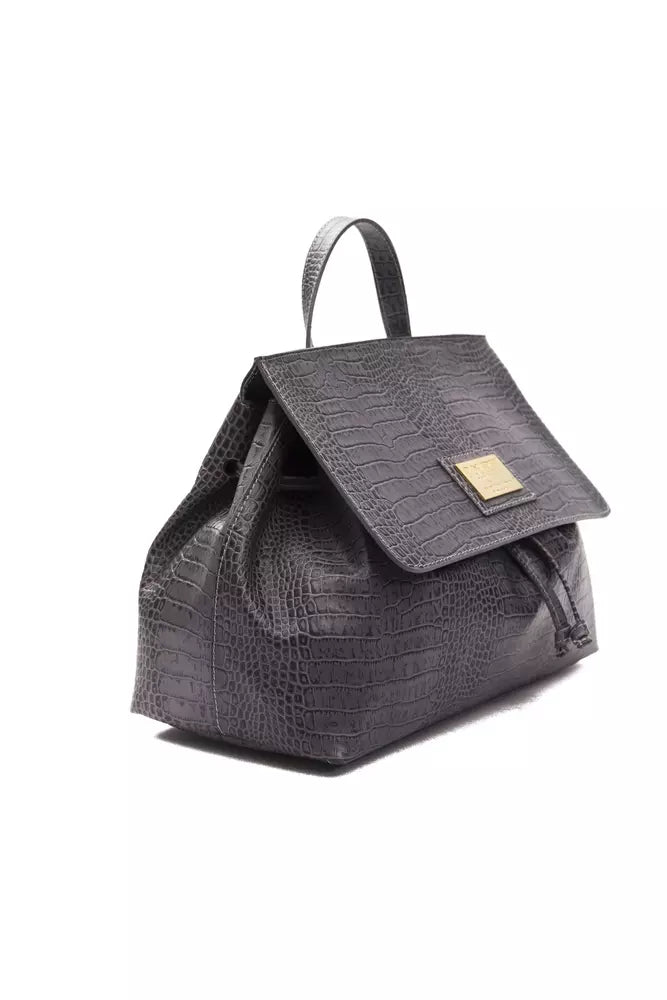 Pompei Donatella Gray Leather Women Handbag - KALAJ