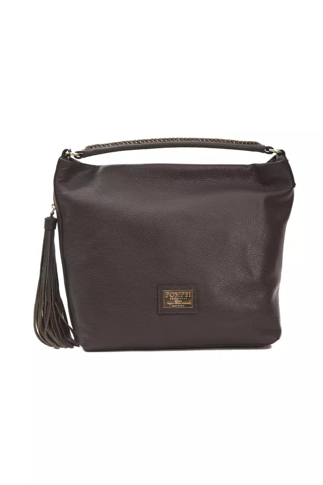 Pompei Donatella Brown Leather Women Shoulder Bag - KALAJ