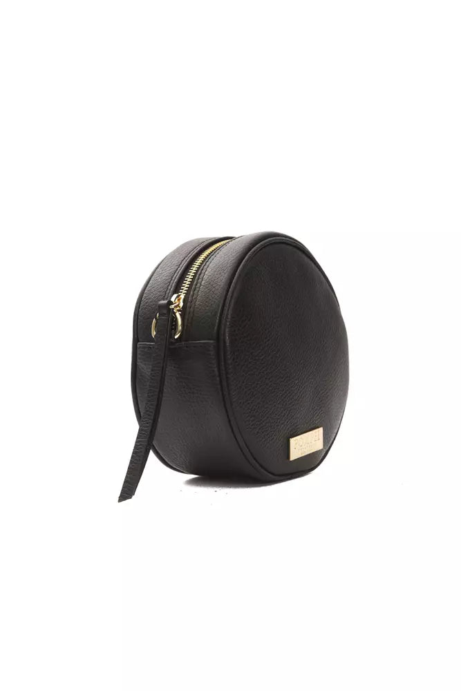 Pompei Donatella Black Leather Women Crossbody Bag - KALAJ