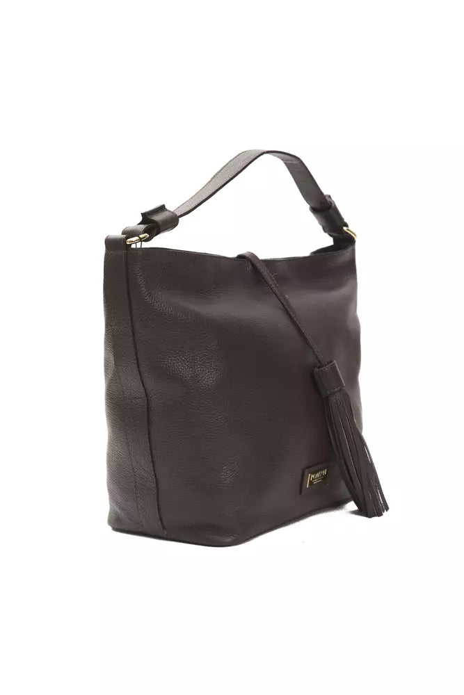 Pompei Donatella Brown Leather Women Shoulder Bag - KALAJ