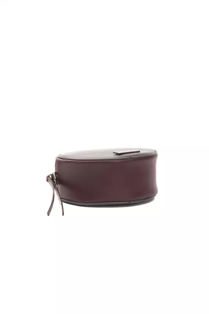 Pompei Donatella Burgundy Leather Women Crossbody - KALAJ