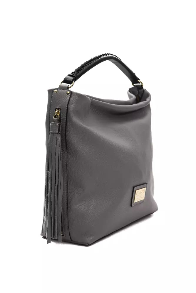 Pompei Donatella Gray Leather Women Shoulder Bag - KALAJ