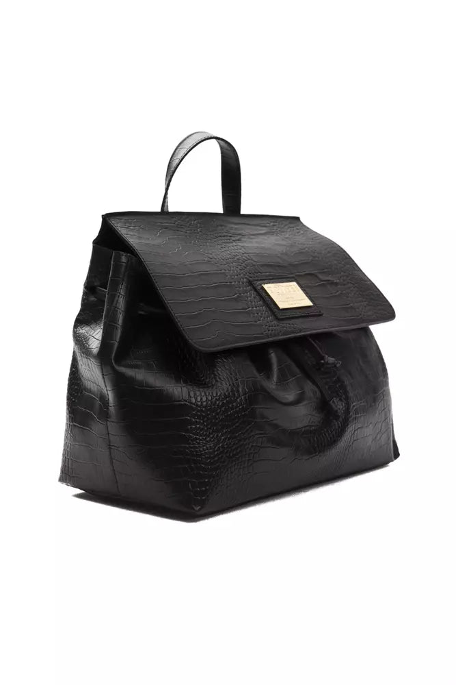 Pompei Donatella Black Leather Women Handbag - KALAJ