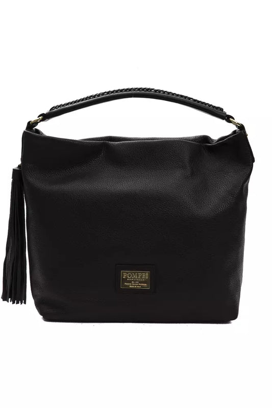 Pompei Donatella Black Leather Women Shoulder Bag - KALAJ