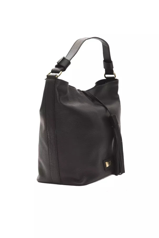 Pompei Donatella Black Leather Women Shoulder Bag - KALAJ