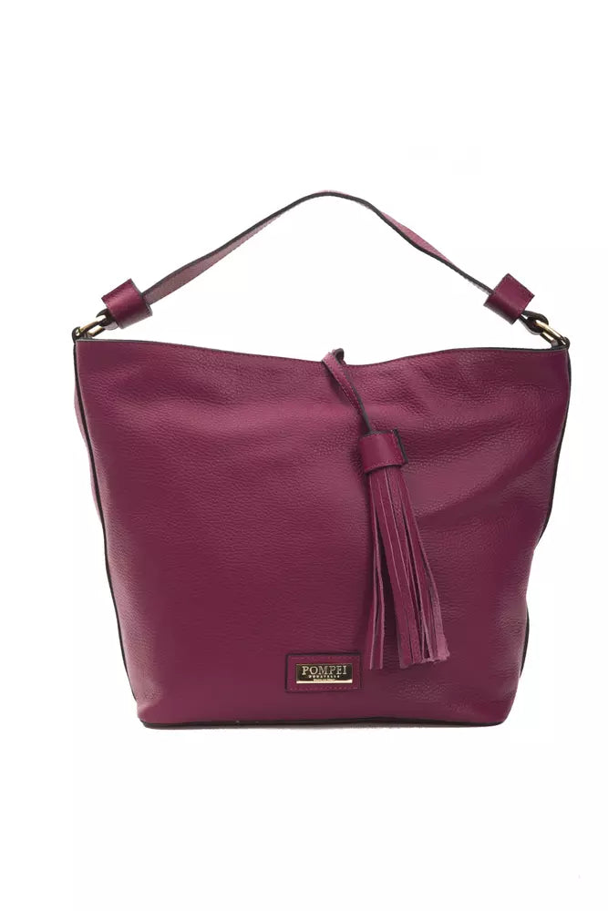 Pompei Donatella Burgundy Leather Women Shoulder Bag - KALAJ