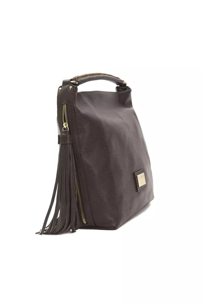 Pompei Donatella Brown Leather Women Shoulder Bag - KALAJ