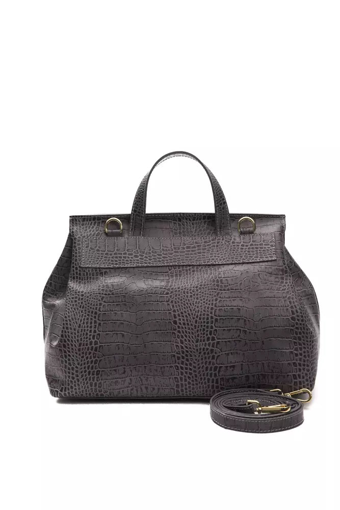 Pompei Donatella Gray Leather Women Handbag - KALAJ