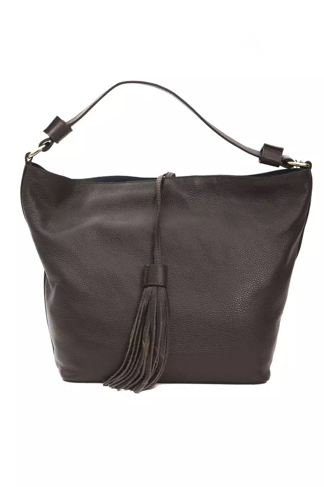 Pompei Donatella Brown Leather Women Shoulder Bag - KALAJ