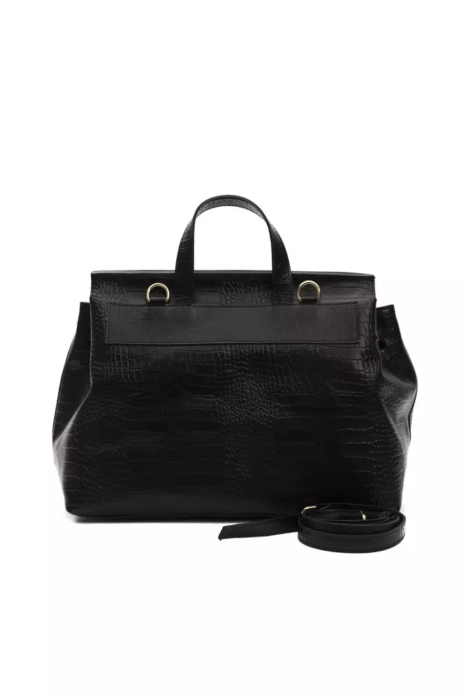 Pompei Donatella Black Leather Women Handbag - KALAJ