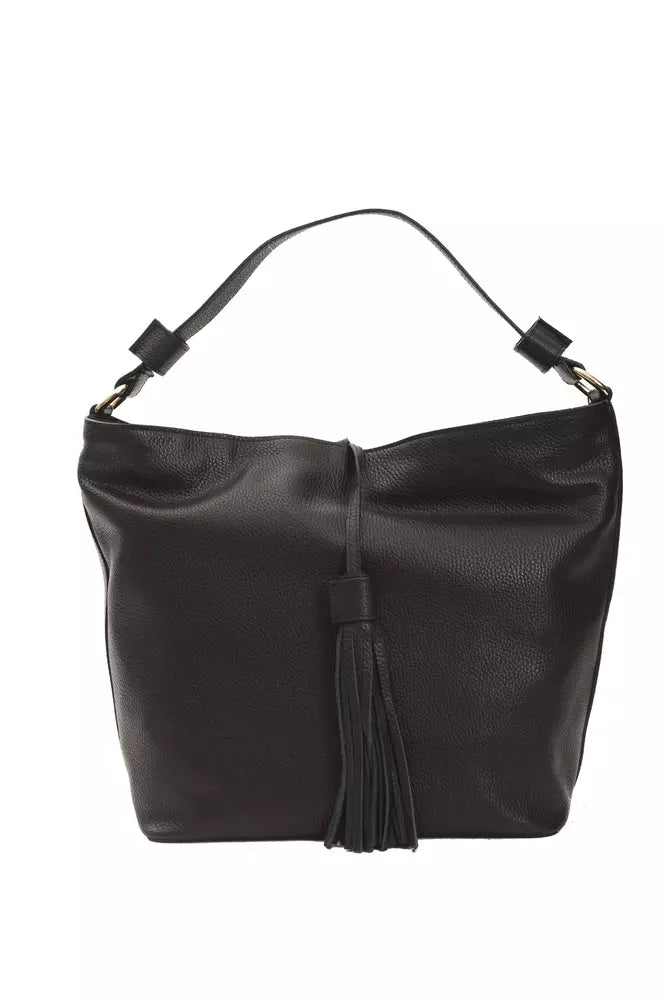 Pompei Donatella Black Leather Women Shoulder Bag - KALAJ