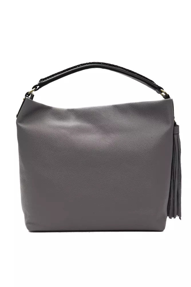 Pompei Donatella Gray Leather Women Shoulder Bag - KALAJ