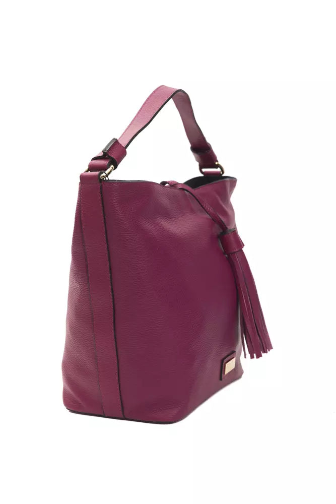 Pompei Donatella Burgundy Leather Women Shoulder Bag - KALAJ