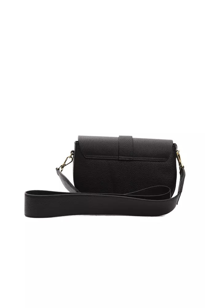 Pompei Donatella Black Leather Women Crossbody Bag - KALAJ