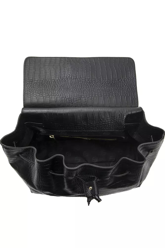 Pompei Donatella Black Leather Women Handbag - KALAJ