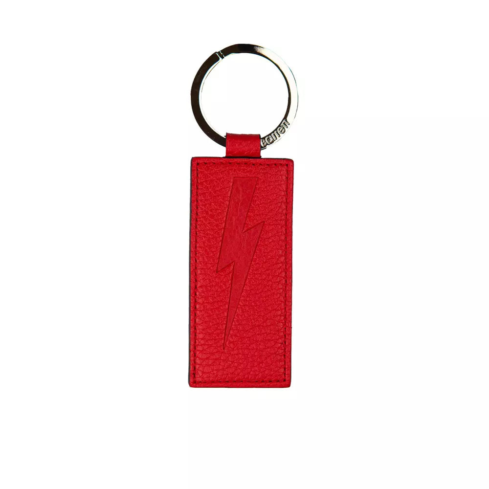 Neil Barrett Red Leather Men Keychain - KALAJ