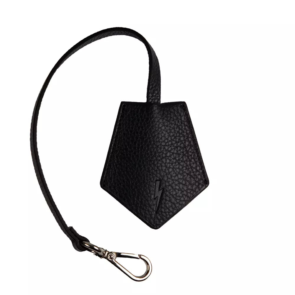 Neil Barrett Black Leather Men Keychain - KALAJ