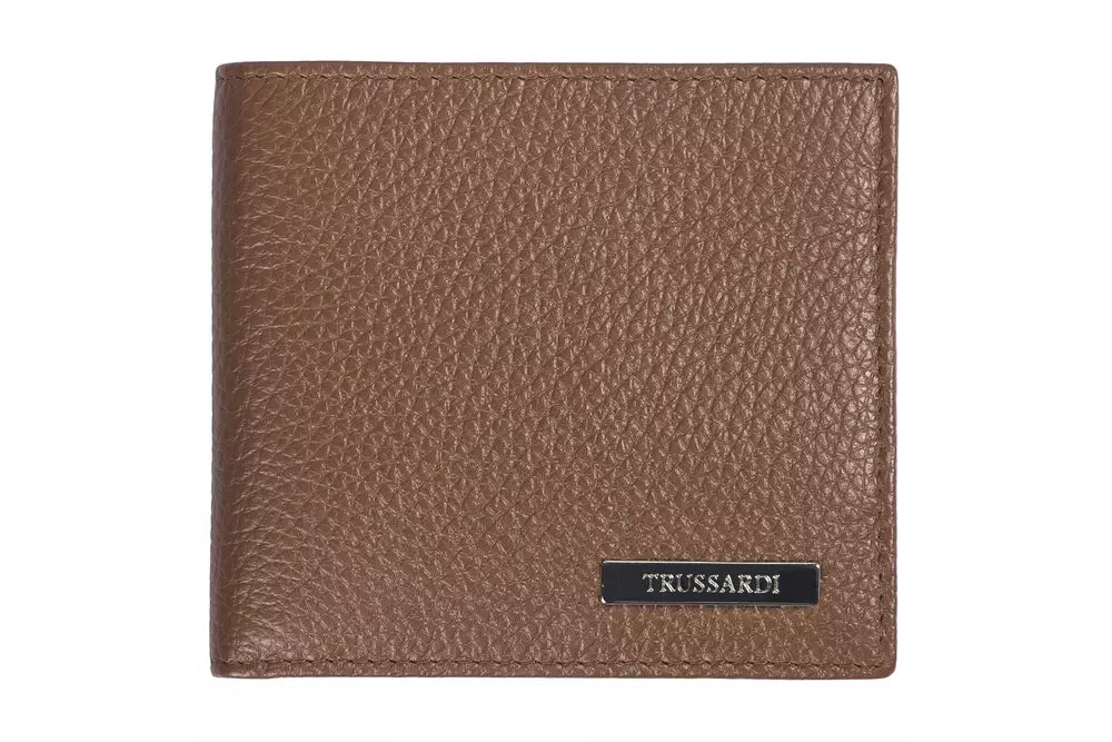 Trussardi Brown Leather Men Wallet - KALAJ