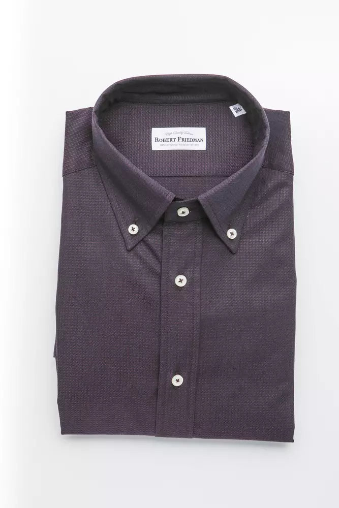 Robert Friedman Black Cotton Men Shirt