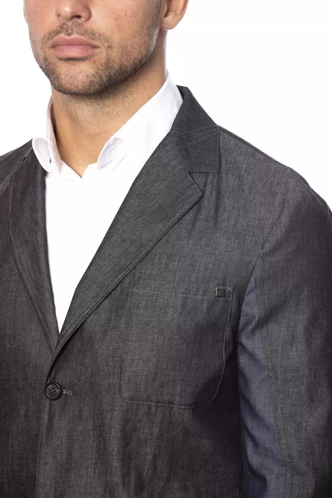 Verri Gray Cotton Men Blazer