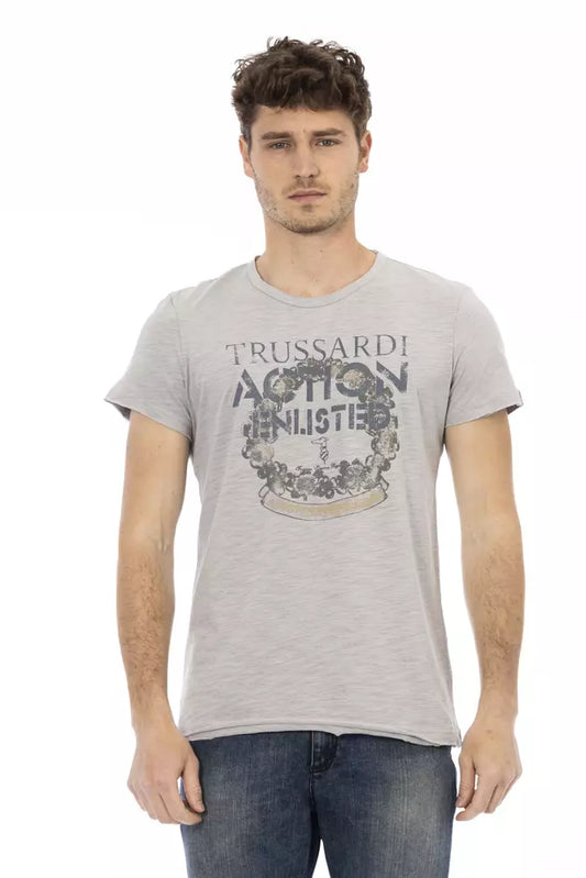 Trussardi Action Gray Cotton Men T-Shirt