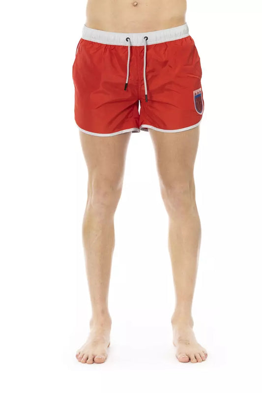 Bikkembergs Red Polyester Men Swim Shorts