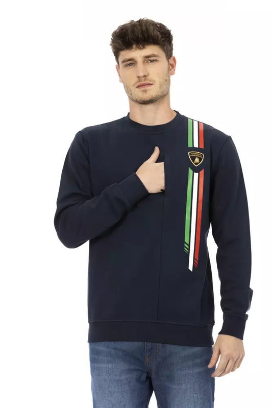 Automobili Lamborghini Blue Cotton Men Sweater