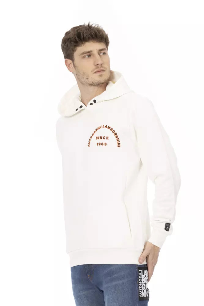 Automobili Lamborghini White Cotton Men's Sweater